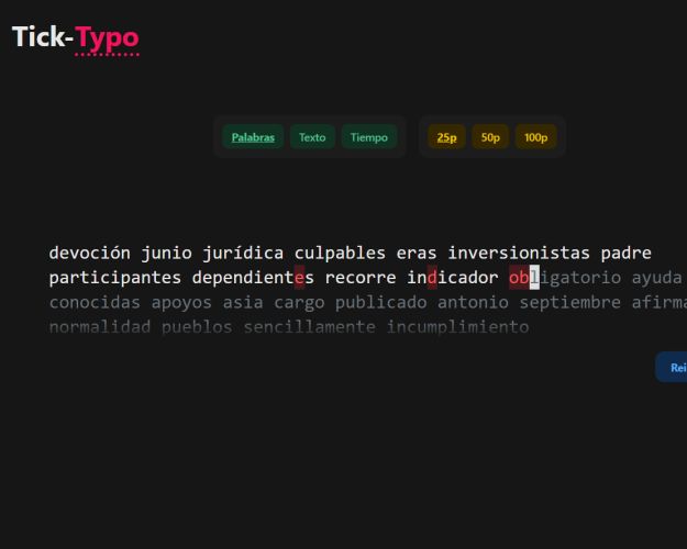 Captura de Tick-Typo haciendo un test